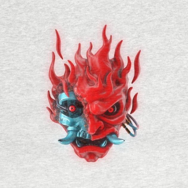 3D Fire Samurai Skull by Cyserrex